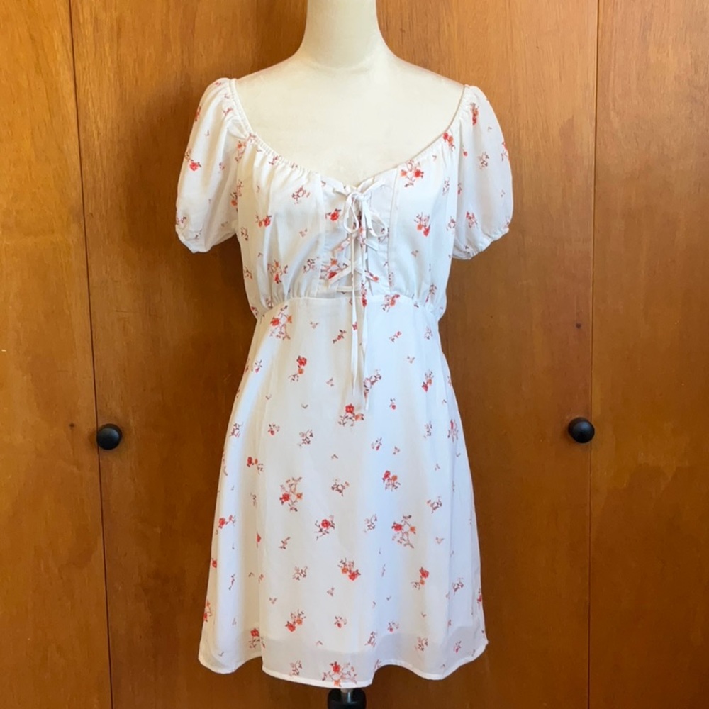 White floral minidress